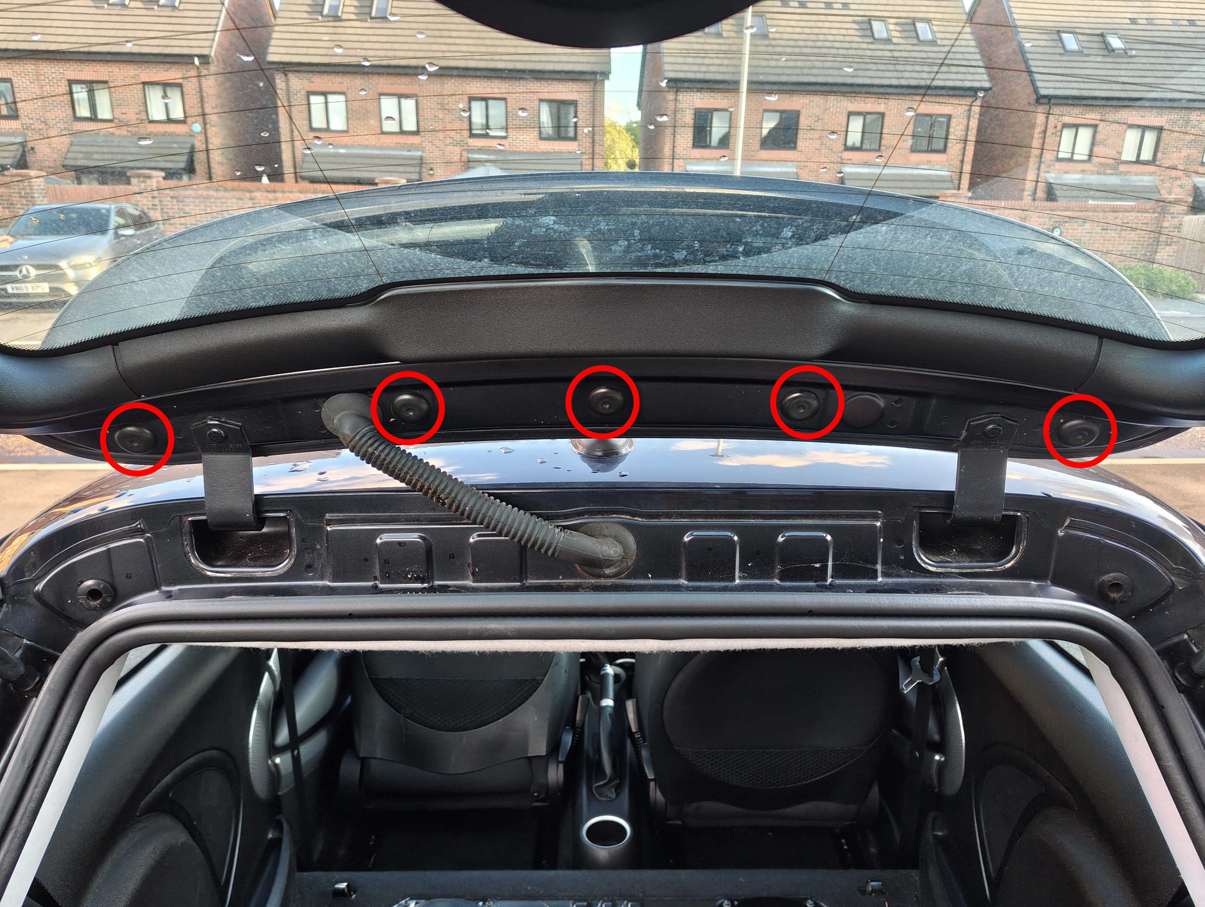 Boot open with the view of the four rubber caps